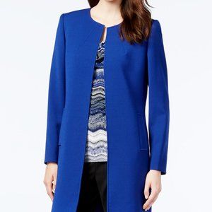 Tahari royal blue ponte car coat